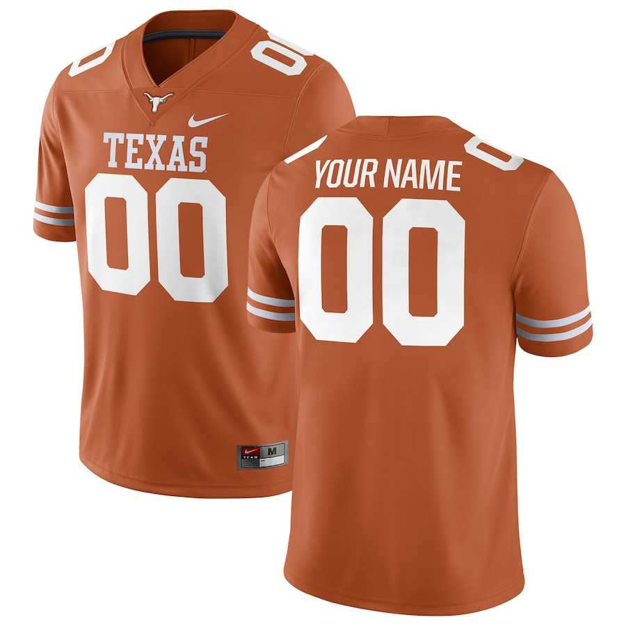 Mens Texas Longhorns Nike Football Customized Texas Orange Game Jersey